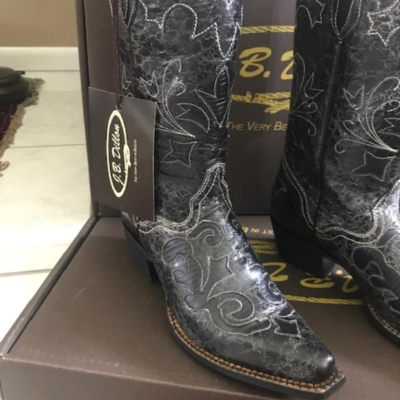 J.B. Dillion Stone Wash Cowboy Boots - Picture 4 of 8